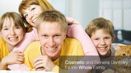 family with big white bright and straight teeth